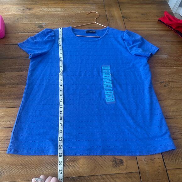 Rafaella new with tag short sleeved eyelet lined top size large - Picture 7 of 7